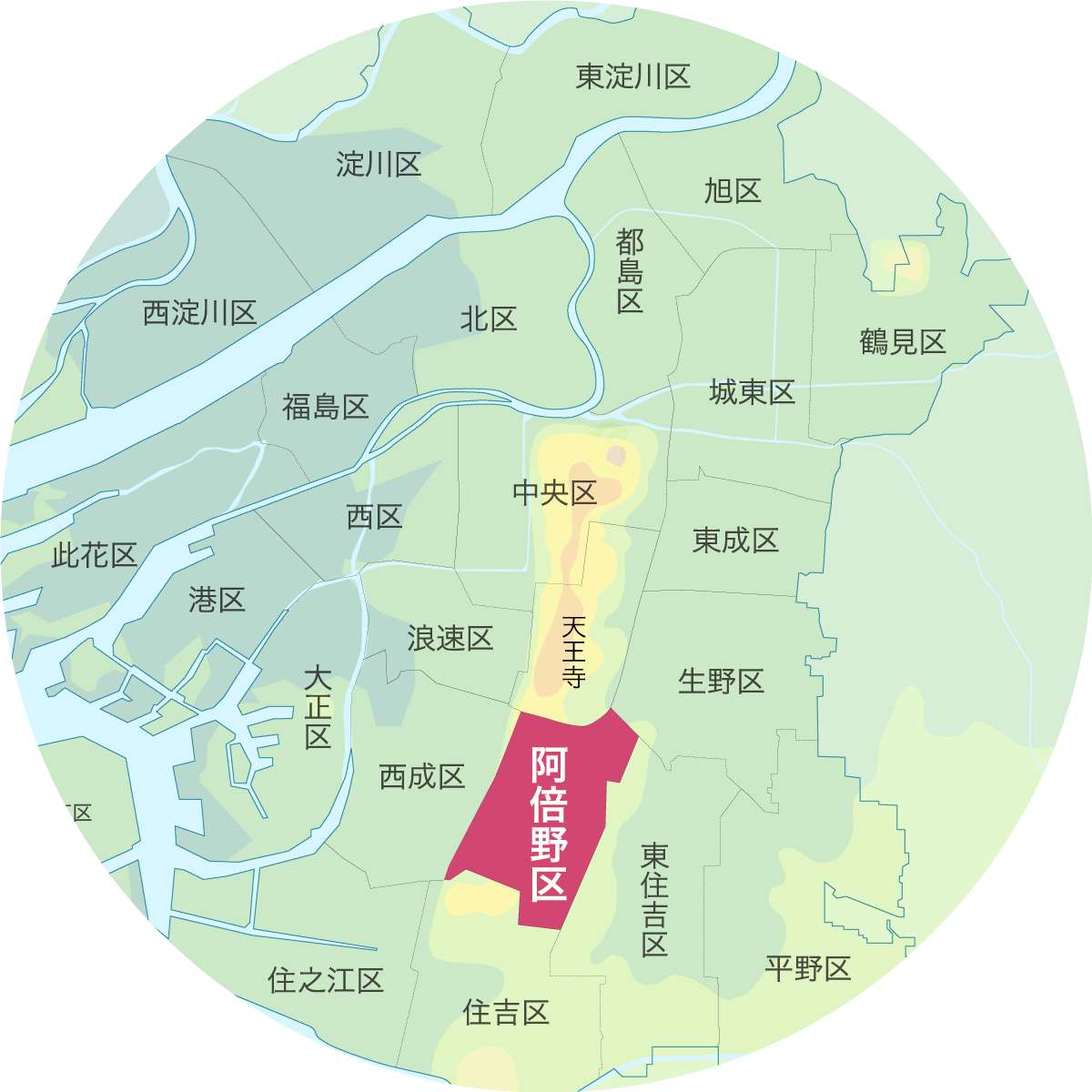 阿倍野区の地図